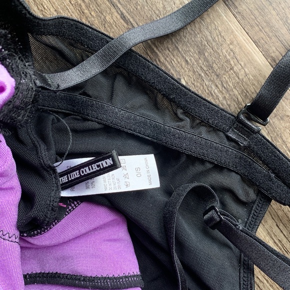 The luxe collection black purple babydoll teddy one size - Picture 2 of 3